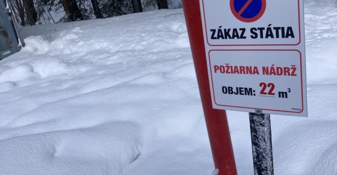 Označenie protipožiarnej nádrže